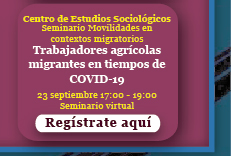 Seminario: 'Movilidades en contextos migratorios: Trabajadores agrícolas migrantes en tiempos de COVID-19'